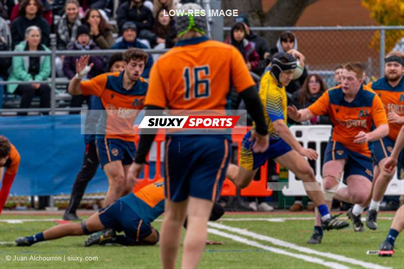 Maxim OLIVIER - Mathieu OULHIOU - Gabriel RICCI -  College John Abbott - Cégep André Laurendeau - Rugby - RSEQ 2024 - Final Rugby Masc CEGEP - John Abbott (48) vs (18) André Laurendeau - Second Half (#RSEQ24FRMCJAAL2) Photo by: Juan Alchourron | Siuxy Sports 2024-11-10