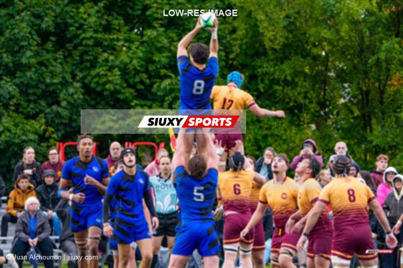 Axel ADJAHI - Baptiste FANTON - Ryan HEBRARD-YAMAMOTO - Roman LAYLEY - Calvin ZULLO -  Université de Montréal - Université Concordia - Rugby - RSEQ 2025 - Rugby M - Université de Montréal vs Concordia University - Première mi-temps (#RSEQ25RMMC19) Photo by: Juan Alchourron | Siuxy Sports 2025-09-06