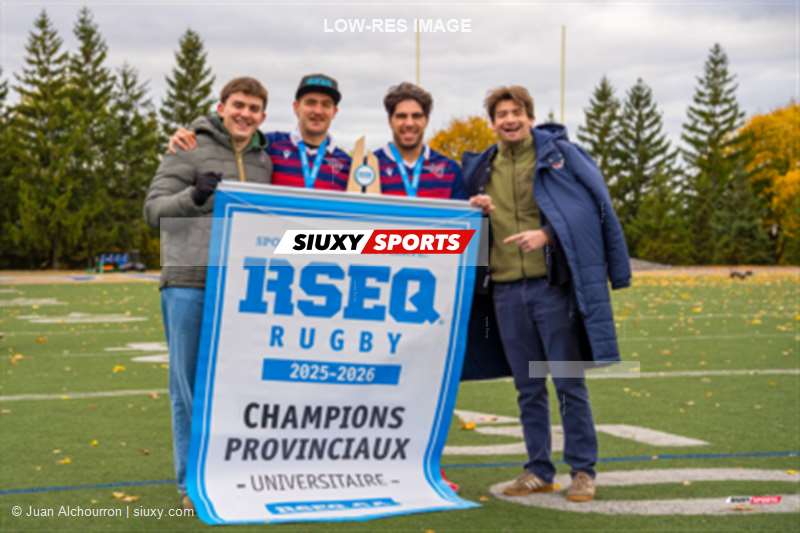 Clément GIRARD - Baptiste PAGNAUD - Clément TURLAN -  ÉTS (École de technologie supérieure) -  - Rugby - RSEQ 2025 - Rugby M - Finale - ETS vs Université de Montréal - Après Match (#RSEQ25RMFEM53) Photo by: Juan Alchourron | Siuxy Sports 2025-11-01