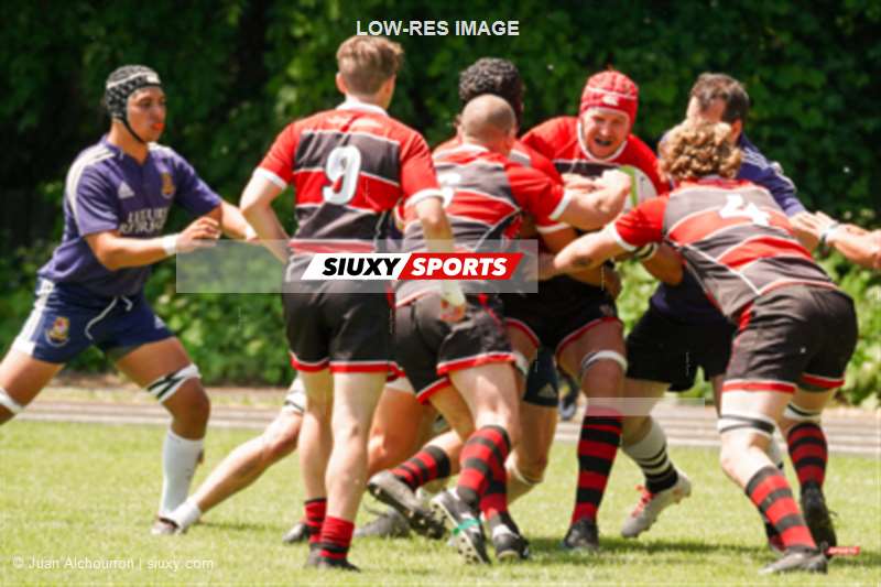 Karl HUNGER - Darcy O'REILLEY -  Sainte-Anne-de-Bellevue RFC - Beaconsfield Rugby Football Club - Rugby - SABRFC (15) vs. (24) Beaconsfield RFC - Super Ligue M2 Res - Reel A (#SABvBeaconsfield2022M2ReelA) Photo by: Juan Alchourron | Siuxy Sports 2022-06-11